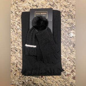 Brand new with tags! Steve Madden scarf, glove and beanie set.